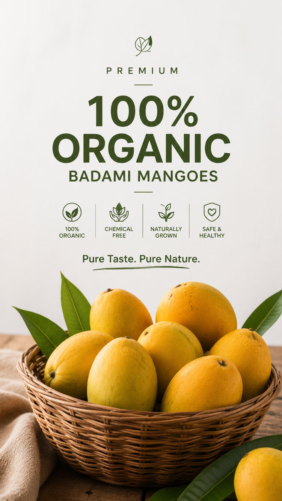 100% Organic Badami Mangoes
