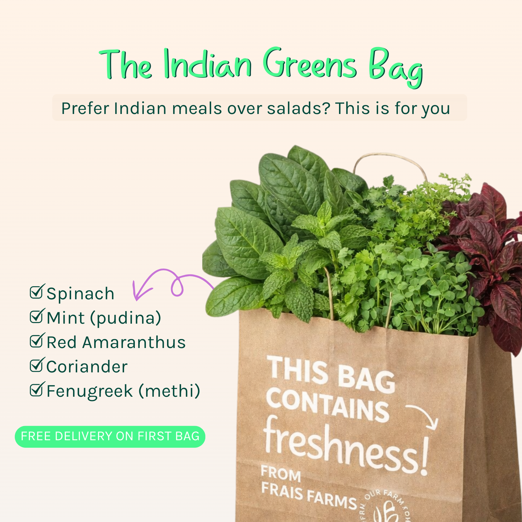 The Indian Greens Bag